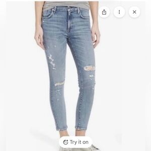 Agolde Sophie Skinny Mid-Rise Crop Outsider size 25